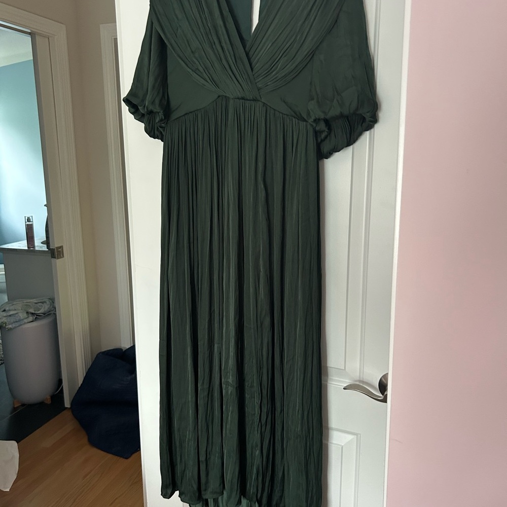 Banana Republic Green Pleated Maxi Dress
